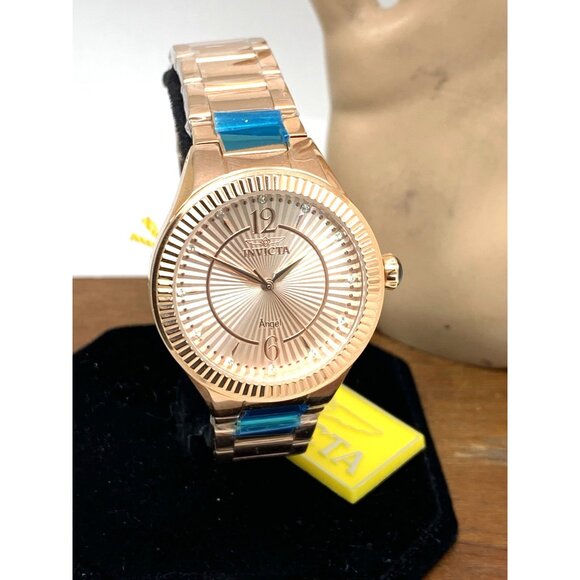 Invicta Women's Watch 28332 Angel Quartz Rose Gold Tone Stainless Steel 35mm - Picture 13 of 14
